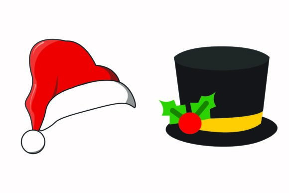 Christmas Cap Santa Claus Illustrations: Festive Design Assets