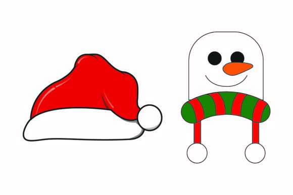 Christmas Hat Snowman Cap Illustrations for Festive Designs