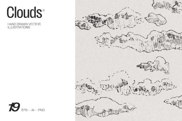 Elevate Your Design with Hand Drawn Cloud Illustrations
